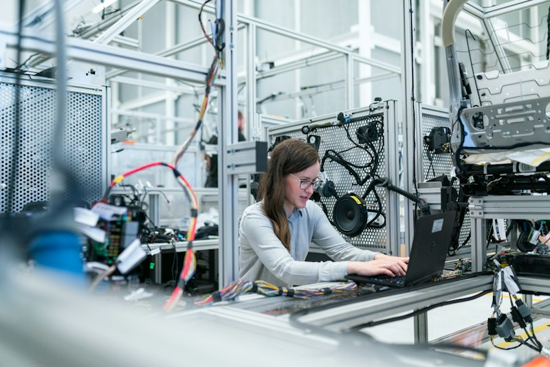 Woman engineer designing secure hardware